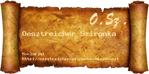 Oesztreicher Szironka névjegykártya